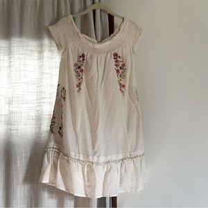 Anthropologie Floral Embroidered Mini Dress